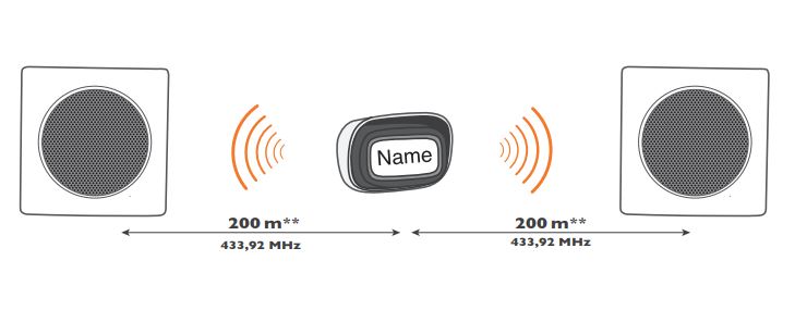 Carillon sans fil avec portée de 200 m et 6 sonneries au choix diBi - Extel