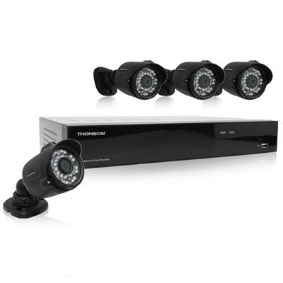 Enregistreur vidéo réseau IP 1080P 4 caméras + HDD 1To Thomson