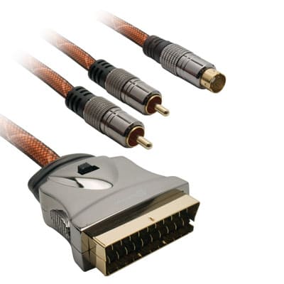 Image of Cable péritel mâle / 2 RCA mâles + S vidéo mâle (blindé - 1,5 m) 15