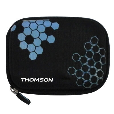 Image of Étui noir et bleu rigide pour compact Thomson 521